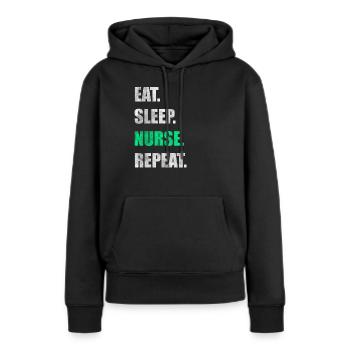 Infirmiers infirmiers infirmiers - Sweat à capuche Premium bio Femme - noir - Devant - Julia (174cm)