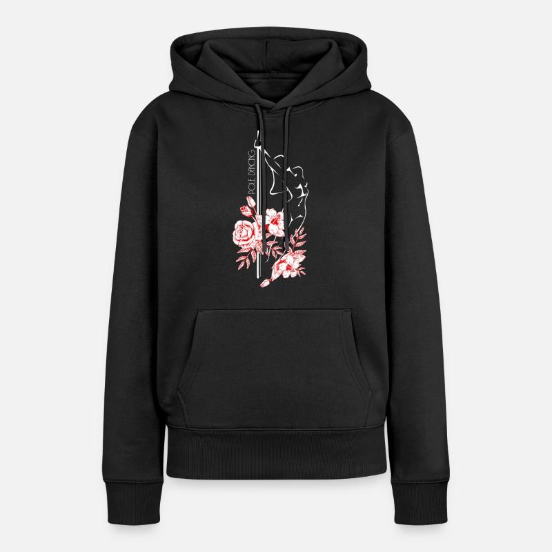 Cadeau cool de danse de bâton de fleur - Sweat à capuche Premium bio Femme - noir