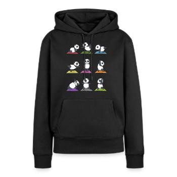 Cadeau de méditation yoga panda Yogi Namaste Zen - Sweat à capuche Premium bio Femme - noir - Devant - Julia (174cm)