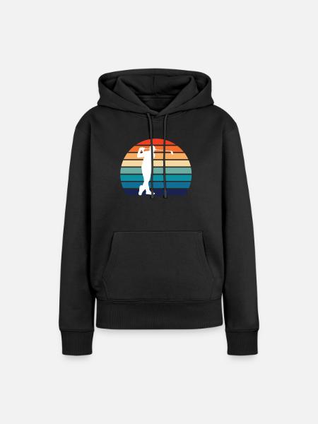Golf - Frauen Premium Bio Hoodie - Schwarz