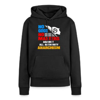 Communisme - Sweat à capuche Premium bio Femme - noir - Devant - Julia (174cm)