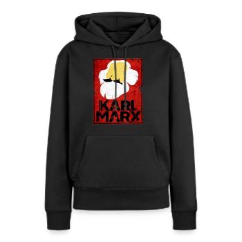 Communisme - Sweat à capuche Premium bio Femme - noir - Devant - Julia (174cm)