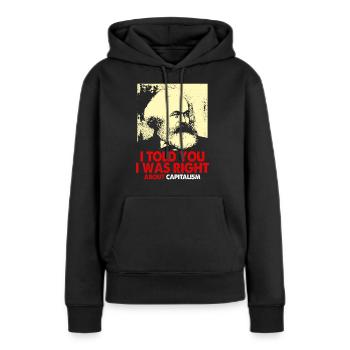 Communisme Lénine Marx Lutte des classes social - Sweat à capuche Premium bio Femme - noir - Devant - Julia (174cm)