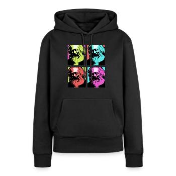 Communisme Lénine Marx Lutte des classes social - Sweat à capuche Premium bio Femme - noir - Devant - Julia (174cm)