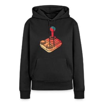 Vintage Joystick - 90er - Frauen Premium Bio Hoodie - Schwarz - Vorne - Julia (174cm)