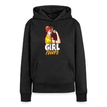 Girl Power Super Femme Femmes Power - Sweat à capuche Premium bio Femme - noir - Devant - Julia (174cm)
