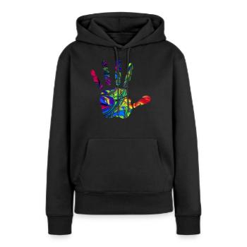 Main - Sweat à capuche Premium bio Femme - noir - Devant - Julia (174cm)