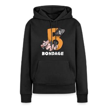 BONDAGE BDSM Fesseln Fetisch Handschellen Sex - Frauen Premium Bio Hoodie - Schwarz - Vorne - Julia (174cm)