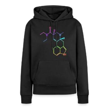 T-shirt à formule structurelle LSD acide hallucinogène psy - Sweat à capuche Premium bio Femme - noir - Devant - Julia (174cm)