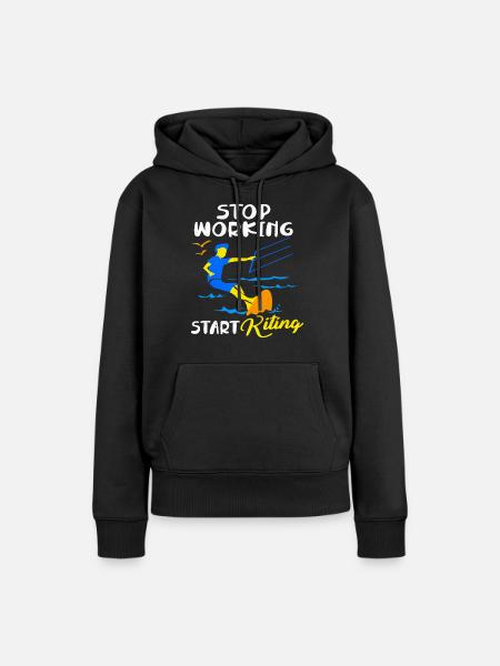 Kiteboard - Frauen Premium Bio Hoodie - Schwarz