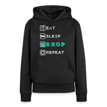 Shopping - Sweat à capuche Premium bio Femme - noir - Devant - Julia (174cm)