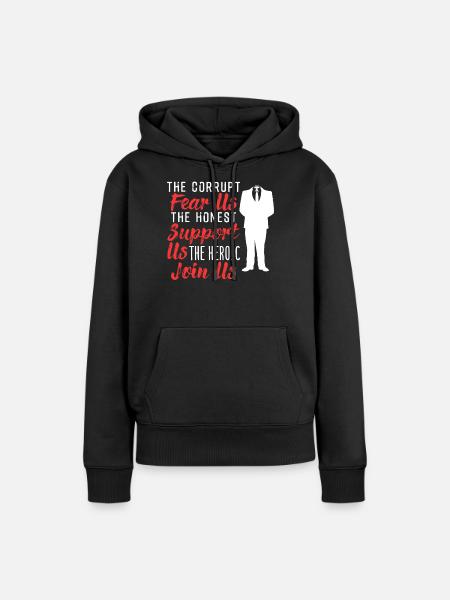 Anonymous - Frauen Premium Bio Hoodie - Schwarz