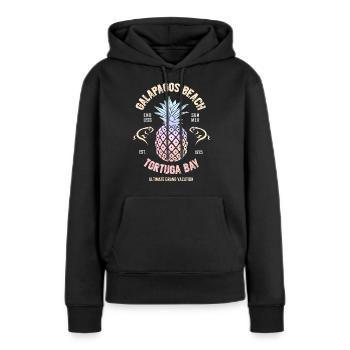 Galapagos Plage Tortuga Bay Ananas vacances voyage - Sweat à capuche Premium bio Femme - noir - Devant - Julia (174cm)