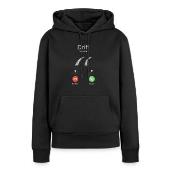 Tee-shirt tuner JDM Tuner Drift Mobile Call - Sweat à capuche Premium bio Femme - noir - Devant - Julia (174cm)
