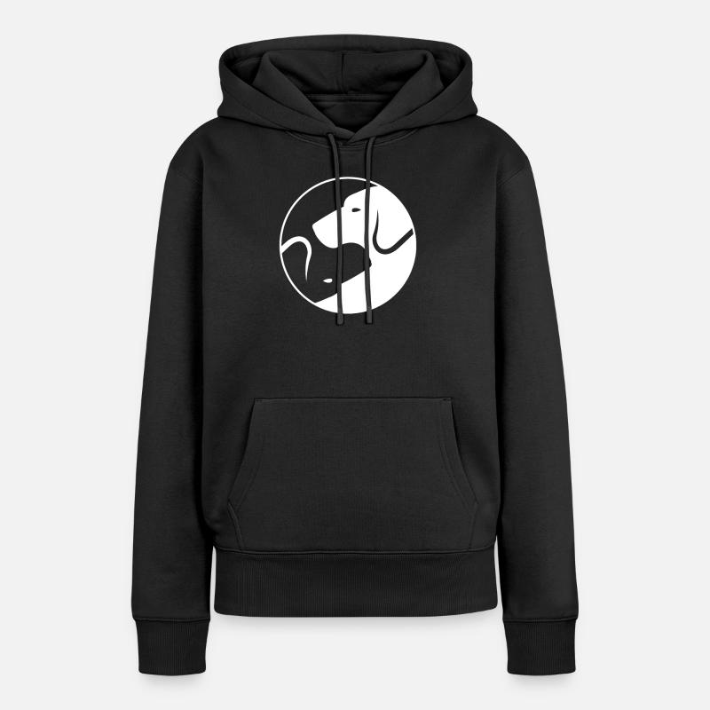 German Shorthair Pointer Gift GSP Funny Ying Yang - Sweat à capuche Premium bio Femme - noir