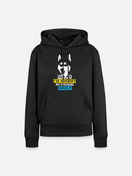 Husky - Frauen Premium Bio Hoodie - Schwarz