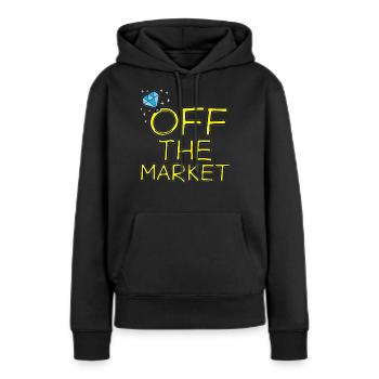 OFF THE MARKET Heirat Hochzeiten JGA Verlobung - Frauen Premium Bio Hoodie - Schwarz - Vorne - Julia (174cm)