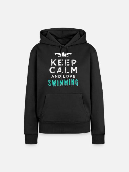 Natation - Sweat à capuche Premium bio Femme - noir