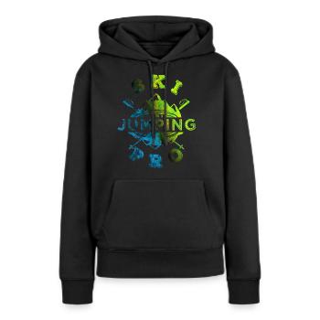 Skispringen - Frauen Premium Bio Hoodie - Schwarz - Vorne - Julia (174cm)
