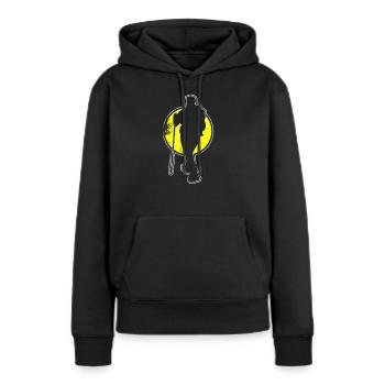 Pilger Jakobsweg - Frauen Premium Bio Hoodie - Schwarz - Vorne - Julia (174cm)