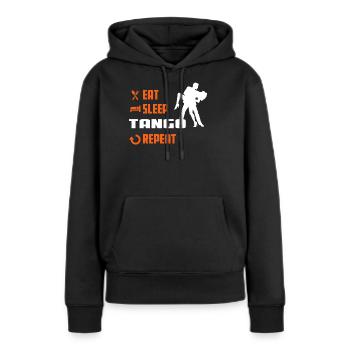 EAT SLEEP TANGO - Chemise de tango - Sweat à capuche Premium bio Femme - noir - Devant - Julia (174cm)