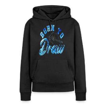 Zeichnen - Frauen Premium Bio Hoodie - Schwarz - Vorne - Julia (174cm)