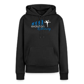 Evolution du kickboxing - Sweat à capuche Premium bio Femme - noir - Devant - Julia (174cm)