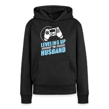 Gamer Engagement Leveling bis zum Ehemann - Frauen Premium Bio Hoodie - Schwarz - Vorne - Julia (174cm)