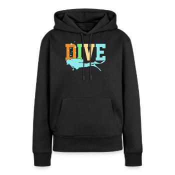 Plongée plongée plongée - Sweat à capuche Premium bio Femme - noir - Devant - Julia (174cm)