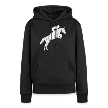 jumping - Sweat à capuche Premium bio Femme - noir - Devant - Julia (174cm)