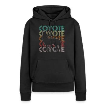 coyote - Sweat à capuche Premium bio Femme - noir - Devant - Julia (174cm)