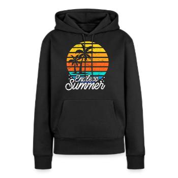 Tropischer Strand Sommerurlaub - Frauen Premium Bio Hoodie - Schwarz - Vorne - Julia (174cm)