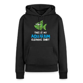 aquarium - Sweat à capuche Premium bio Femme - noir - Devant - Julia (174cm)