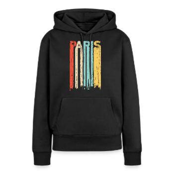 Paris - Frauen Premium Bio Hoodie - Schwarz - Vorne - Julia (174cm)