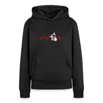 Koi - Sweat à capuche Premium bio Femme - noir - Devant - Julia (174cm)
