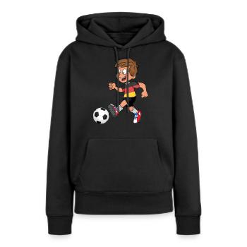 Footballeur Équipe nationale Allemagne - Sweat à capuche Premium bio Femme - noir - Devant - Julia (174cm)