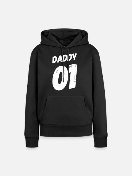 daddy 01 - Frauen Premium Bio Hoodie - Schwarz