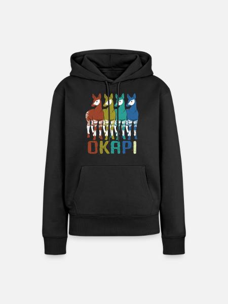 Okapi - Frauen Premium Bio Hoodie - Schwarz