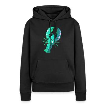 Homard Crevette Languste Cancer Fruits de mer - Sweat à capuche Premium bio Femme - noir - Devant - Julia (174cm)