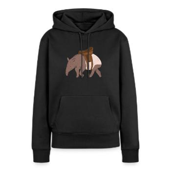Tapir - Sweat à capuche Premium bio Femme - noir - Devant - Julia (174cm)