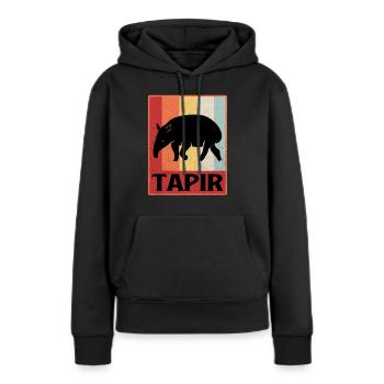 Tapir - Sweat à capuche Premium bio Femme - noir - Devant - Julia (174cm)