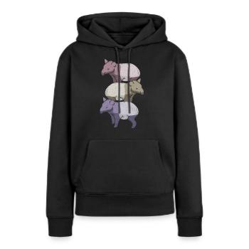 Tapir - Sweat à capuche Premium bio Femme - noir - Devant - Julia (174cm)