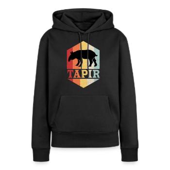 Tapir - Sweat à capuche Premium bio Femme - noir - Devant - Julia (174cm)