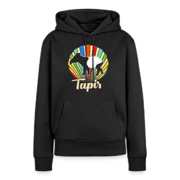 Tapir - Sweat à capuche Premium bio Femme - noir - Devant - Julia (174cm)