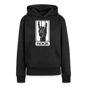 Rocker Konzert Festival - Frauen Premium Bio Hoodie - Schwarz - Vorne - Julia (174cm)