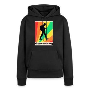 Affiches de géocaching Géocaching - Sweat à capuche Premium bio Femme - noir - Devant - Julia (174cm)