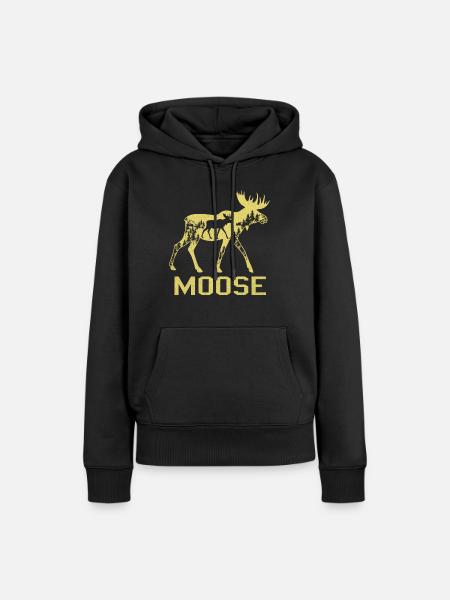 Elch - Frauen Premium Bio Hoodie - Schwarz