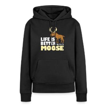Elche Elche Hirsch Geweih Rentier Reh Geschenk - Frauen Premium Bio Hoodie - Schwarz - Vorne - Julia (174cm)