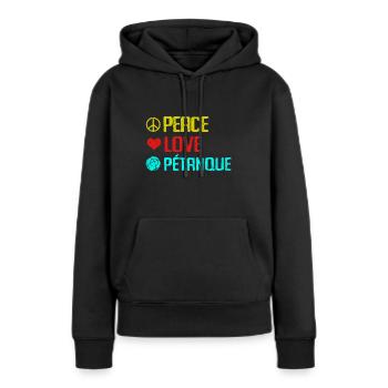 Pétanque - Frauen Premium Bio Hoodie - Schwarz - Vorne - Julia (174cm)