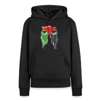 Liberté Palestine Liberté - Sweat à capuche Premium bio Femme - noir - Devant - Julia (174cm)